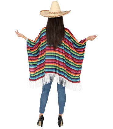 PONCHO MEXICANO MULTICOLOR ADULTO